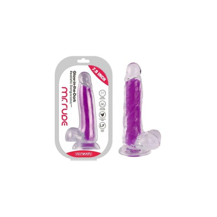 Consolador Realista VSCNOVELTY TPE Morado 20 cm 1 Consolador Realista VSCNOVELTY TPE Morado 20 cm 1