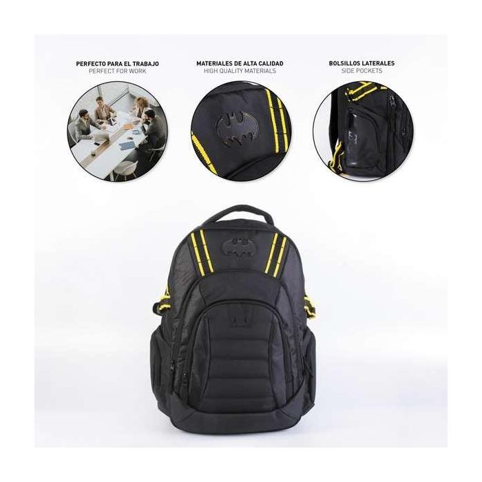 Cerdá Mochila Casual Técnica Batman Negra, 100% Poliéster, Perfecta para Uso Diario. Edad Mínima Recomendada: 16 Años 1