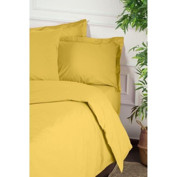 Juego de cama ASI8684282599883 - Funda nórdica 220x240 cm + 2 Fundas almohada 60x60 cm - 100% Algodón reforzado - Amarillo 1 Juego de cama ASI8684282599883 - Funda nórdica 220x240 cm + 2 Fundas almohada 60x60 cm - 100% Algodón reforzado - Amarillo 1