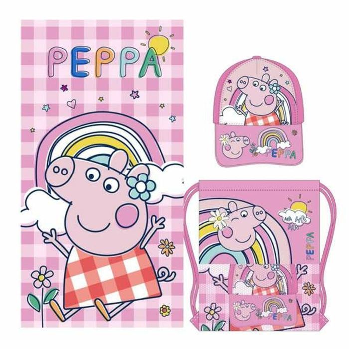 Saquito con toalla y gorra infantil peppa pig Saquito con toalla y gorra infantil peppa pig