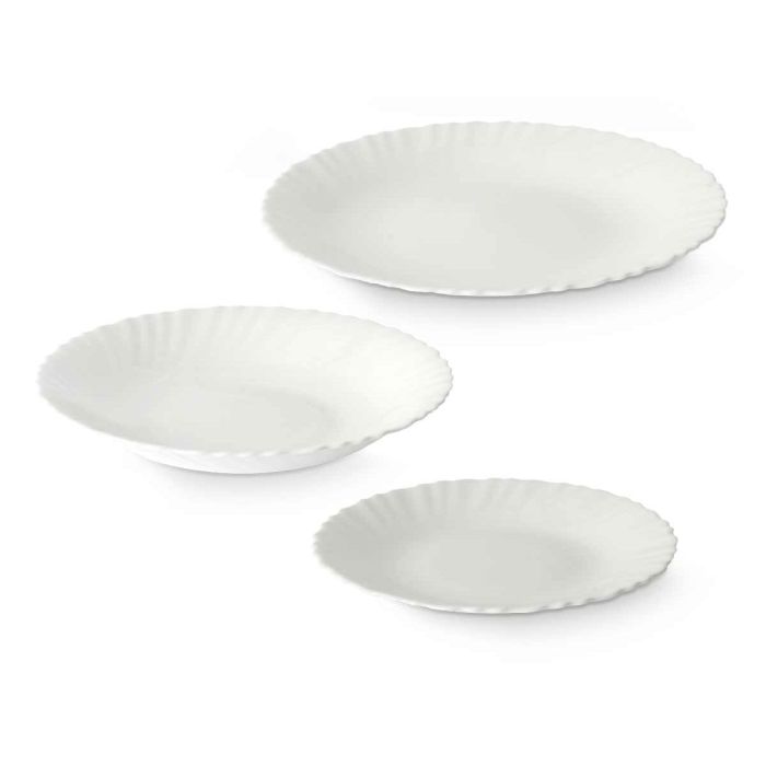 Set de Vajilla Vivalto F-LXP95-75-F-LSP85 Blanco Vidrio opalino (2 Unidades) 3