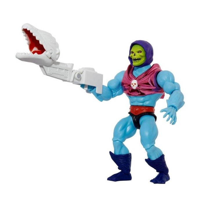 Mattel Figura Skeletor Puño Volador Masters Of The Universe 14cm Serie Netflix PVC con Arma y Efecto Power Attack 1