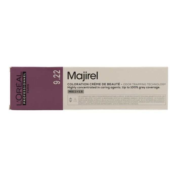 L'Oréal Majirel 9.22 60Ml Tinte Permanente Profesional Irisado Neutraliza Tonos Amarillos y Cobrizos para Cabello Frío