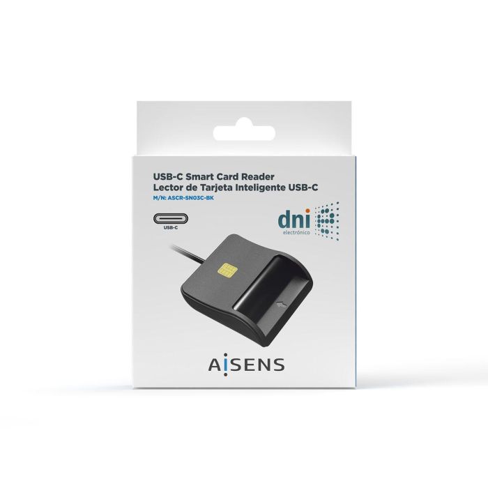 Lector de Tarjetas DNI/SIP Aisens ASCR-SN03C-BK Negro 2