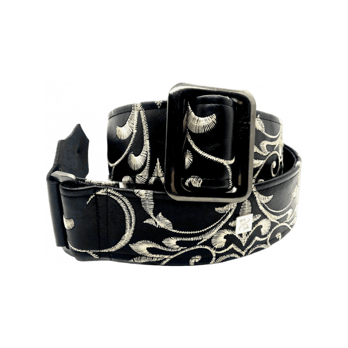 GETM Correa Guitarra Bajo Stenson Black Ajustable Hasta 165cm Polipiel Nailon Piel Negro 1