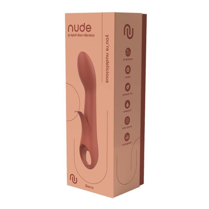 Vibrador Doble Estimulación Nude Marrón 3