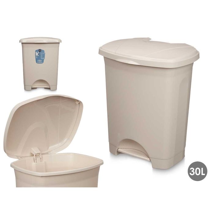 Papelera de Pedal Plástico 30L Beige Arte Regal 39x47x32 cm (4 Unidades) Papelera de Pedal Plástico 30L Beige Arte Regal 39x47x32 cm (4 Unidades)