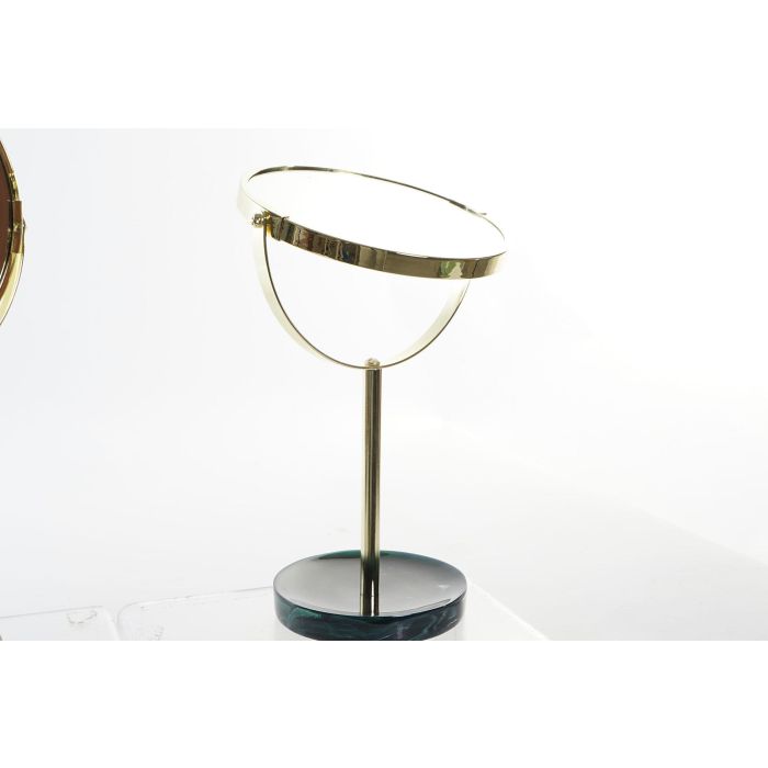 DKD Home Decor Espejo Glam Colección Glam Natural Verde Oscuro Gris Resina Metal 18 x 13 x 32 cm (2 Unidades) 2