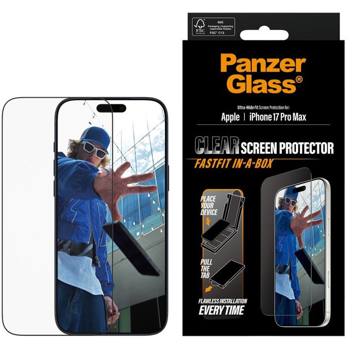 PanzerGlass UWF Fastfit Protector de Pantalla para iPhone 17 Pro Max con marco negro y ajuste ultra-ancho 1 PanzerGlass UWF Fastfit Protector de Pantalla para iPhone 17 Pro Max con marco negro y ajuste ultra-ancho 1