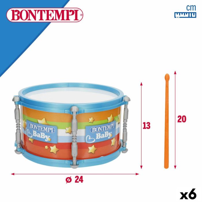 Tambor Bontempi 24 x 13 x 24 cm (6 Unidades) 8 Tambor Bontempi 24 x 13 x 24 cm (6 Unidades) 8