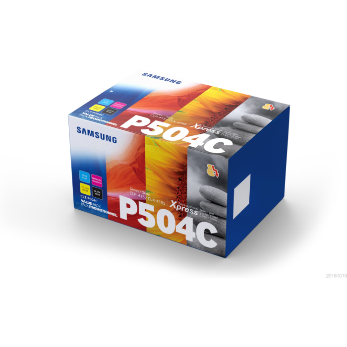 HP CLT-P504C SU400A Tóner Original 4-pack: Negro, Cian, Magenta, Amarillo. Compatible con Samsung CLP-415N/NW, Xpress C1810W/C1860FW/C1454FW