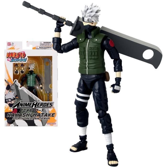Bandai Figura de Acción Coleccionable Anime Heroes Naruto Shippuden Kakashi Hatake Cuarta Gran Guerra Ninja 17 cm con manos extra 2 Bandai Figura de Acción Coleccionable Anime Heroes Naruto Shippuden Kakashi Hatake Cuarta Gran Guerra Ninja 17 cm con manos extra 2