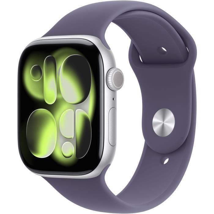 Apple Watch Series 11 GPS + Cellular - MFCR4ZRA - 46 mm - Caja aluminio plateado - Correa deportiva púrpura niebla M/L 0 Apple Watch Series 11 GPS + Cellular - MFCR4ZRA - 46 mm - Caja aluminio plateado - Correa deportiva púrpura niebla M/L 0