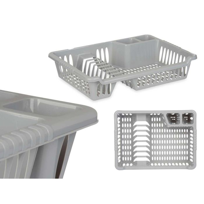 Escurreplatos Pequeño Gris Kinvara 40x29.5x8 cm, plástico plata (24 Unidades) Escurreplatos Pequeño Gris Kinvara 40x29.5x8 cm, plástico plata (24 Unidades)
