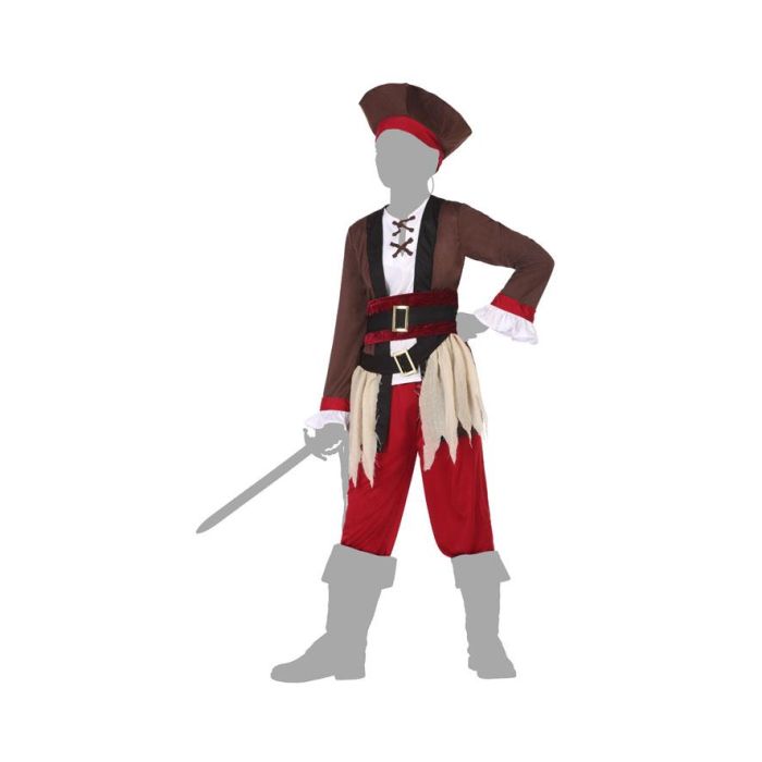 Disfraz Pirata Niño Infantil Rojo 3-4 Años Temática Piratas