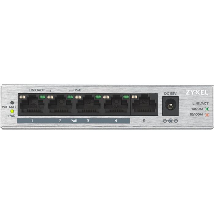 Zyxel GS1005HP-EU0101F Switch No Administrado 5 Puertos Gigabit Ethernet PoE Plata 1