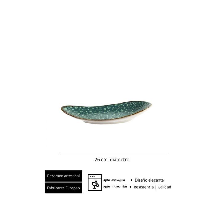 Moon Turquoise Plato Oval 26X15X3 Cm (6 Unidades) 1 Moon Turquoise Plato Oval 26X15X3 Cm (6 Unidades) 1