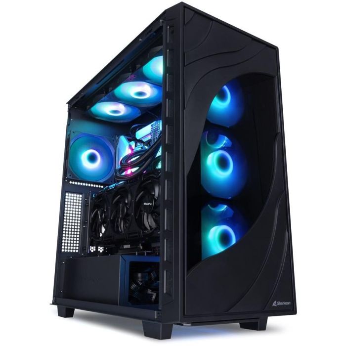Sharkoon Rebel C80M RGB ATX Midi Tower Caja de PC Negra con Iluminación RGB 2