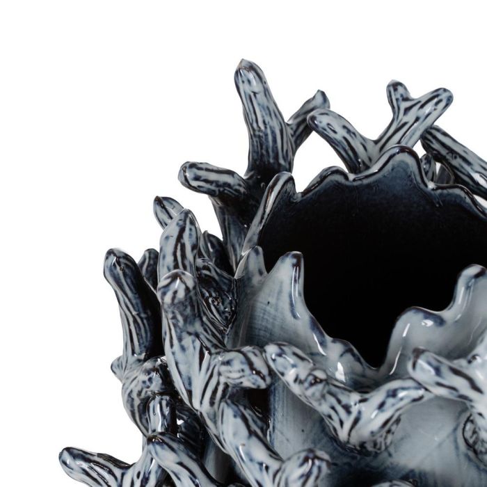 Jarrón Azul Cerámica Decoración 26,50 X 26 X 37 cm