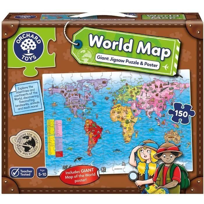 Orchard ORC5011863301390 Puzzle de Mapa del Mundo Huerto