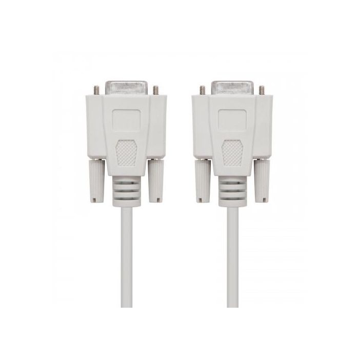 Nanocable 10.14.0602 Cable Serie Null Modem DB9/H-DB9/H 1.8 m (180 cm), Color Beige, Conformidad RoHS