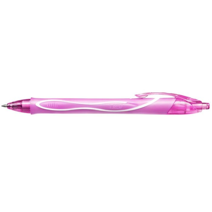 Boligrafo Bic Gelocity Quick Dry Retractil Tinta Gel Rosa Punta De 0,7 mm 12 unidades 1