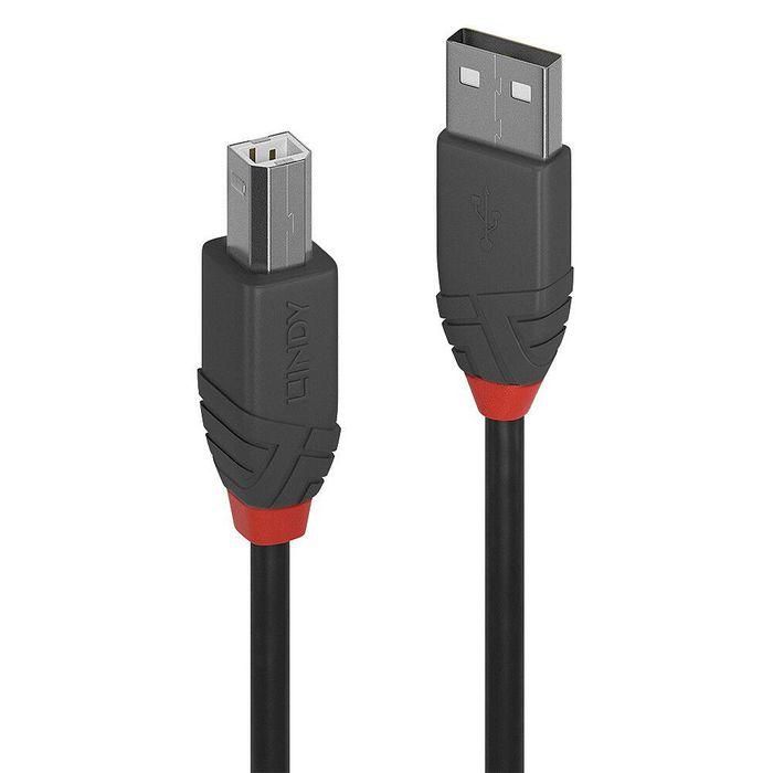 Lindy 2m USB 2.0 Tipo A a B Cable Anthra Line, Doble Blindado, Contactos Dorados, 480Mbps para AV/IT Profesional, Alto Rendimiento 0 Lindy 2m USB 2.0 Tipo A a B Cable Anthra Line, Doble Blindado, Contactos Dorados, 480Mbps para AV/IT Profesional, Alto Rendimiento 0