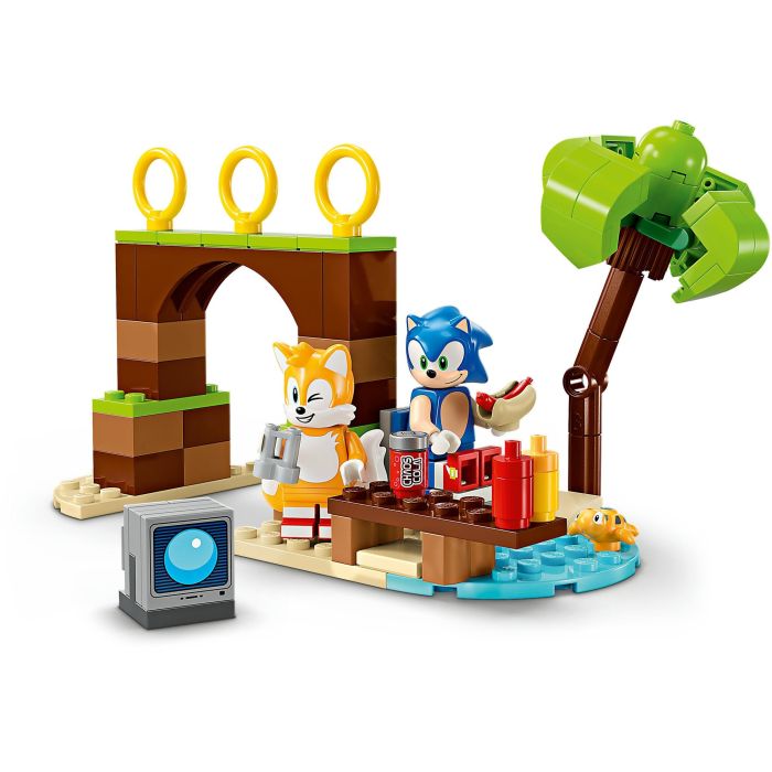 LEGO 76997 Sonic the Hedgehog Barco de aventuras de Tails, juguete interactivo 4