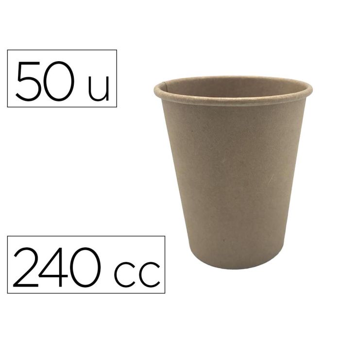 Vaso Termico Carton Kraft 240 Cc Paquete De 50 Unidades