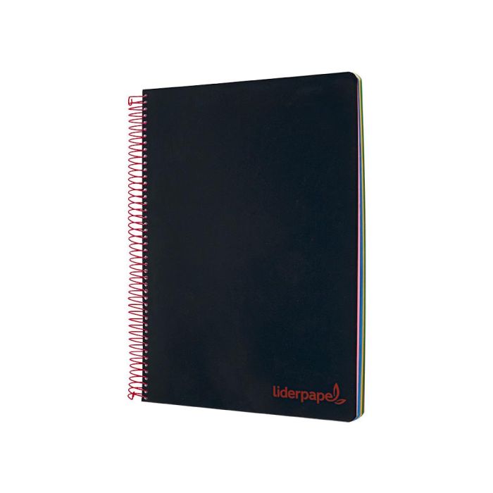 Cuaderno Espiral Liderpapel A5 Micro Wonder Tapa Plastico 120H 90 gr Cuadro 5 mm 5 Bandas 6 Taladros Color Negro 3