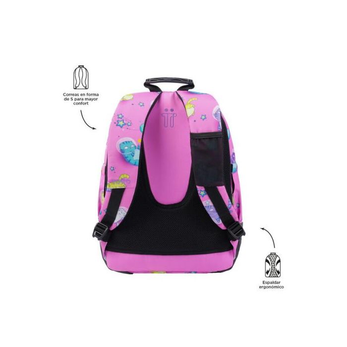 Totto Mochila Escolar Gatos Astronautas MA04ECO029-2310N-9I9 Rosa 3