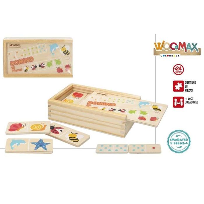 Woomax Domino Animales de Madera 28 Piezas para Niños a Partir de 24 Meses 6