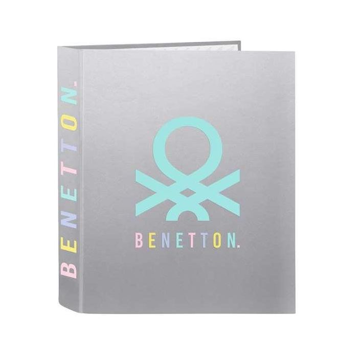 Carpeta de anillas Benetton Silver Plateado A4 27 x 33 x 6 cm 0 Carpeta de anillas Benetton Silver Plateado A4 27 x 33 x 6 cm 0
