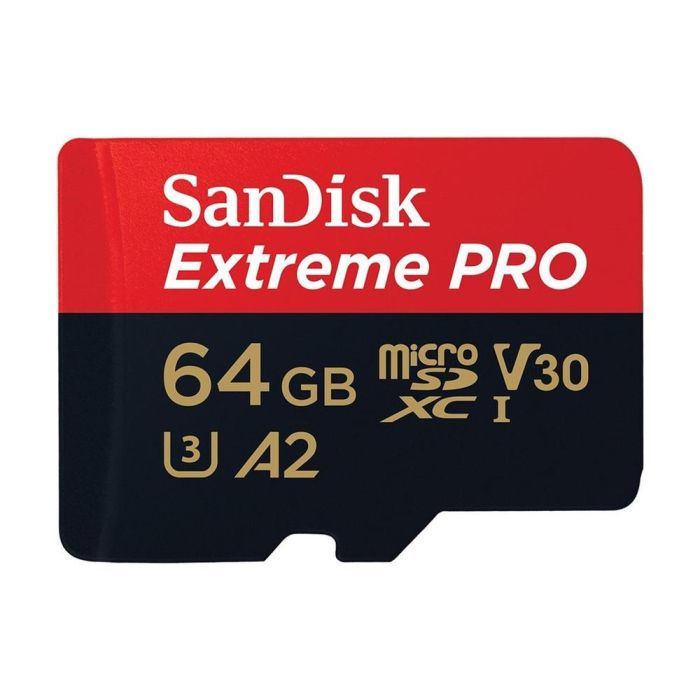 SanDisk Tarjeta Memoria MicroSDXC Extreme Pro 64 GB UHS-I U3 V30 A2 para Video 4K Cámaras y Drones (200 MB/s) 0 SanDisk Tarjeta Memoria MicroSDXC Extreme Pro 64 GB UHS-I U3 V30 A2 para Video 4K Cámaras y Drones (200 MB/s) 0
