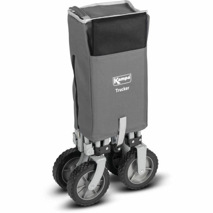 Kampa Trucker Trolley Carro Plegable de 4 Ruedas Gris - Carga 100kg y Ruedas Todo Terreno para Camping, Playa y Hogar 4