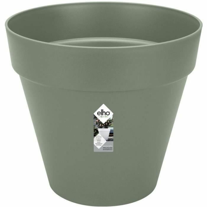Elho ELH8711904500566 Maceta Loft Urban Percé Tank Redonda de Plástico Ø40 cm Verde con Ruedas