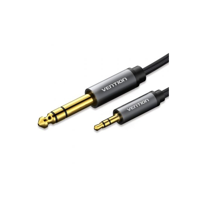 Vention BAIHF Cable Audio Estéreo Jack 3.5mm a 6.5mm Macho Trenzado Bañado en Oro Bidireccional 1m Gris Vention BAIHF Cable Audio Estéreo Jack 3.5mm a 6.5mm Macho Trenzado Bañado en Oro Bidireccional 1m Gris
