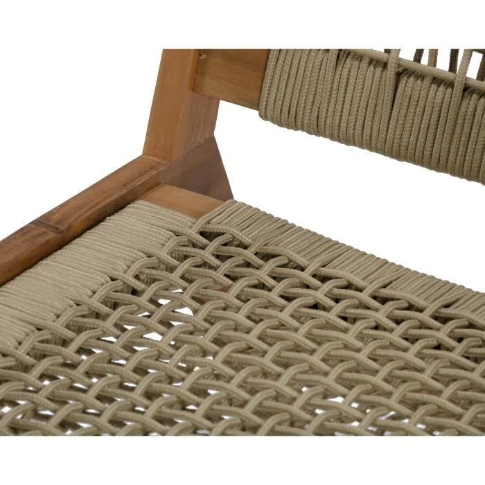 Sillón Bajo Merida Individual de Madera Acacia con Certificación FSC y Resina Trenzada - Color Verde Oliva - 81x67x71 cm 3