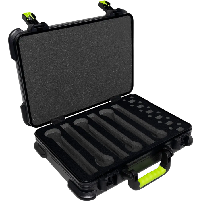 SBG Estuche de Transporte de Polietileno para 6 Micrófonos Inalámbricos con Espacio para Pilas, Cierre TSA 5