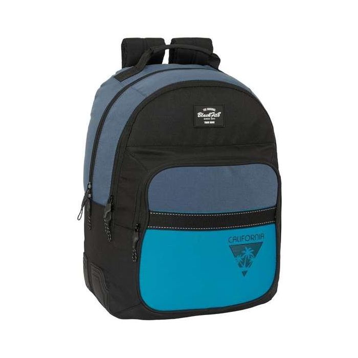 Mochila Escolar BlackFit8 California Azul Negro 32 x 42 x 15 cm