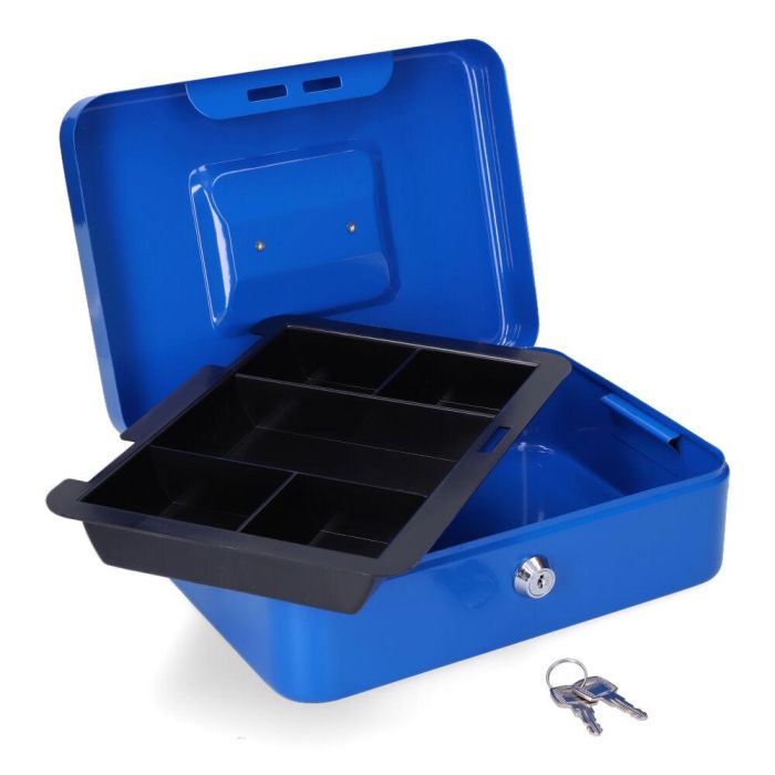 Micel Caja de Caudales CFC09 250x180x90mm Azul Acero con Bandeja y Asa 1 Micel Caja de Caudales CFC09 250x180x90mm Azul Acero con Bandeja y Asa 1