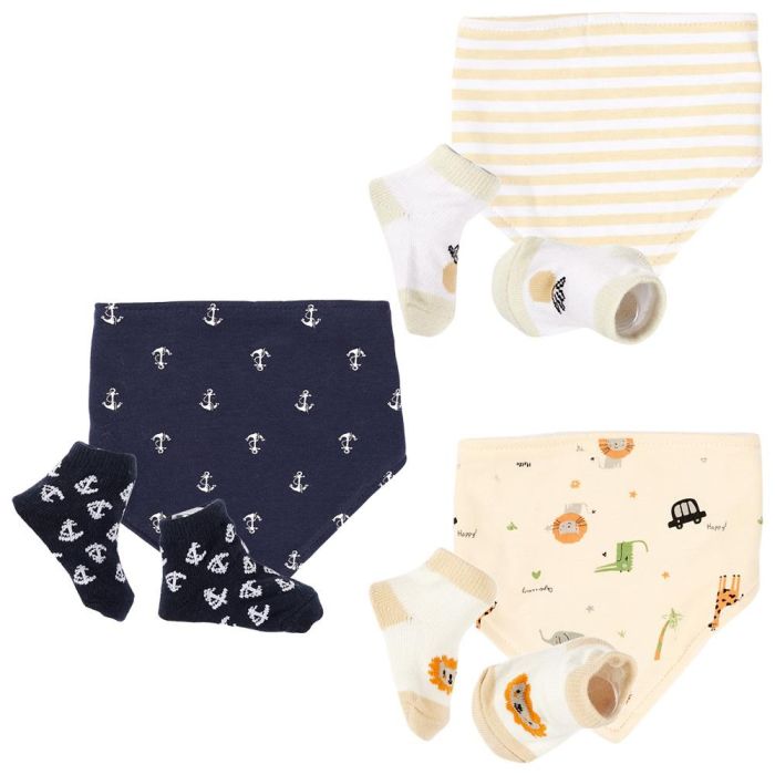 Tom et Zoe Juego Babero Calcetines Niño Algodón 100% 2