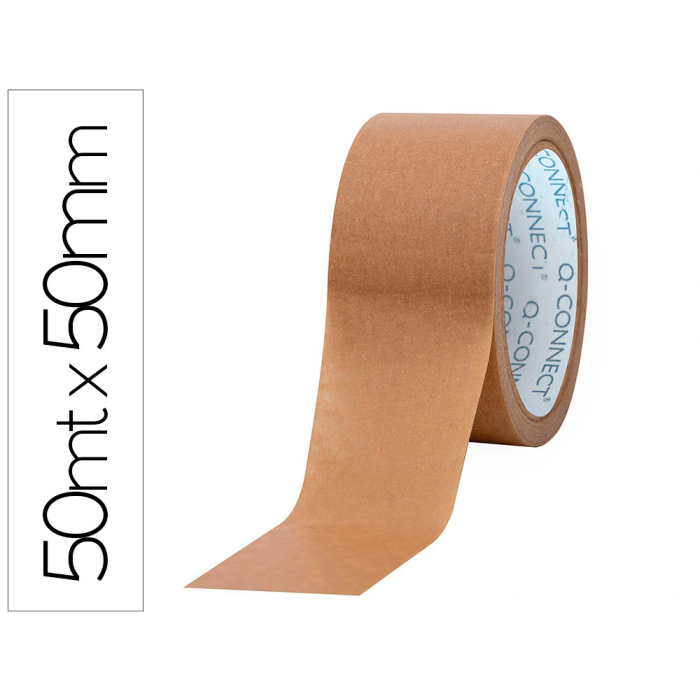 Q-connect Cinta Adhesiva Kraft para Embalaje 50mt x 50mm Reciclable 0 Q-connect Cinta Adhesiva Kraft para Embalaje 50mt x 50mm Reciclable 0