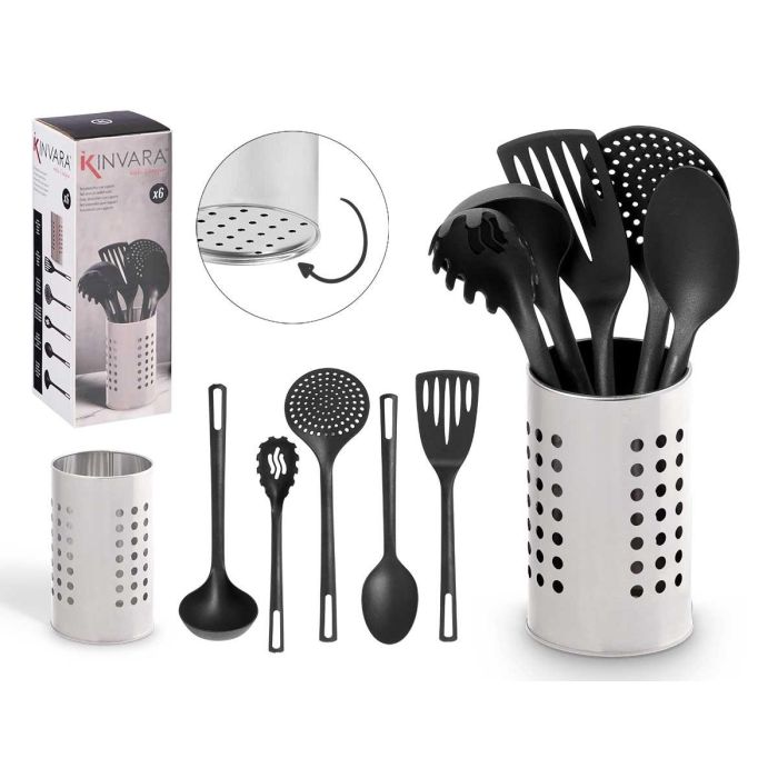 Set 5 Utensilios Soporte Acero Kinvara (12 Unidades) 0 Set 5 Utensilios Soporte Acero Kinvara (12 Unidades) 0