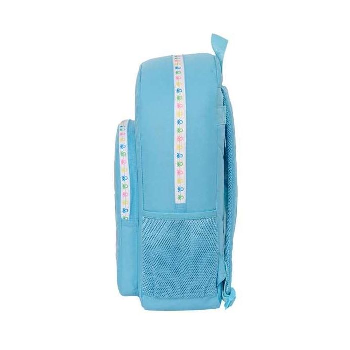 Mochila Escolar Benetton Spring Celeste 30 x 46 x 14 cm 1