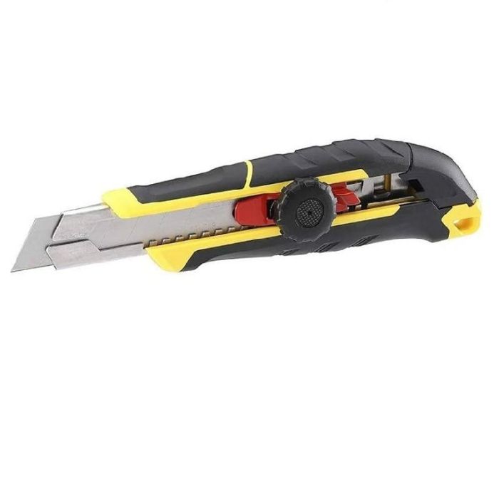 Stanley FMHT10330-0 Cúter FatMax Bimaterial 25mm con Rueda de Bloqueo para Corte Seguro y Preciso en Diversos Materiales, Uso Profesional y Bricolaje Stanley FMHT10330-0 Cúter FatMax Bimaterial 25mm con Rueda de Bloqueo para Corte Seguro y Preciso en Diversos Materiales, Uso Profesional y Bricolaje