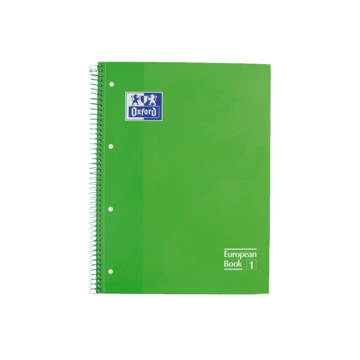 Oxford Cuaderno Classic Europeanbook 1 Write&Erase A4+ 5x5mm Microperforado Tapa Extradura Verde Manzana (Set 5) (Set de 5) 1