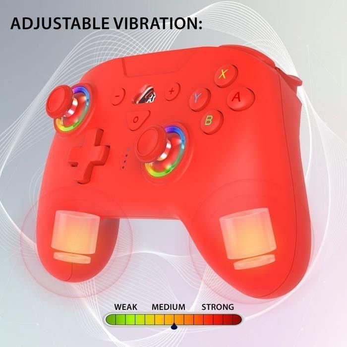 Controlador inalámbrico - SUBSONIC - Switch 2 / Switch - LED programables - Vibraciones - Giroscopio - Rojo 3 Controlador inalámbrico - SUBSONIC - Switch 2 / Switch - LED programables - Vibraciones - Giroscopio - Rojo 3