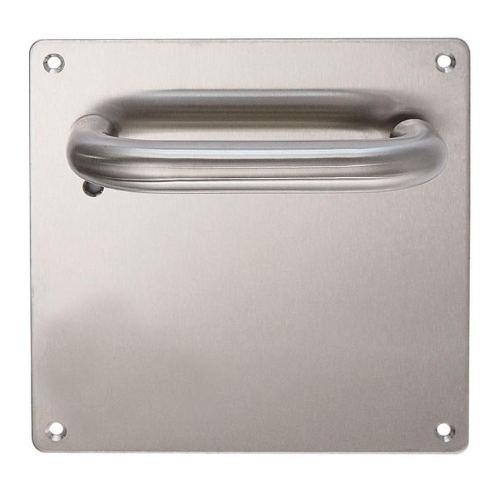 ALK System Hades Manilla Placa Acero Inoxidable 170x170mm Forma U para Puertas, Agujeros 306mm