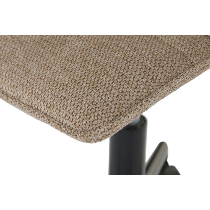 DKD Home Decor Silla de Oficina Marrón 54.5 x 78.5 x 44.5 cm Poliéster y Metal 4